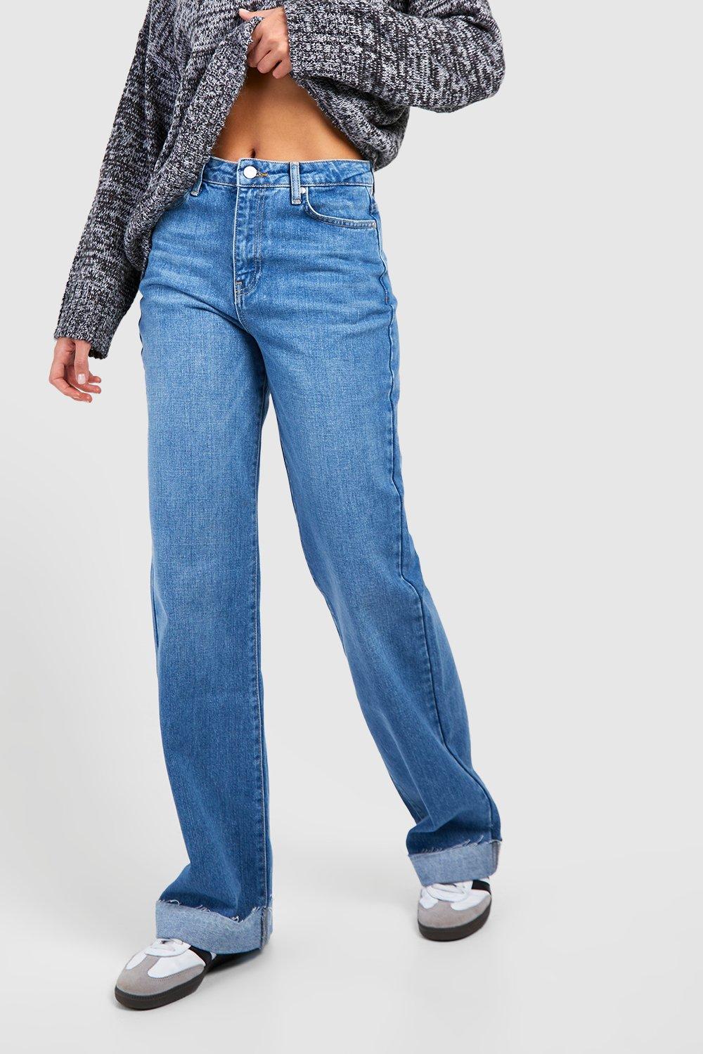 Wide leg 2024 raw hem jeans